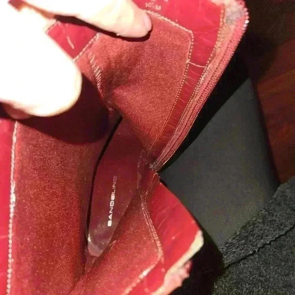 Bandolino Womens Suede Kitten Heel Wedge Square Toe Boots Maroon Red Size 10.5 - Picture 9 of 11